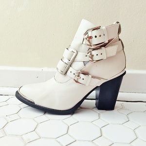 Jeffrey Campbell Hyatt cream ankle bootie